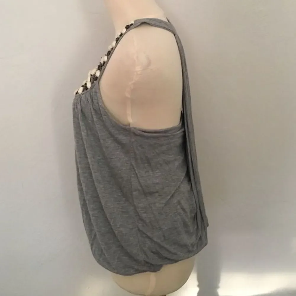 SCARLET SKYE Drape Back Embellished Grey Top M - Picture 3 of 9